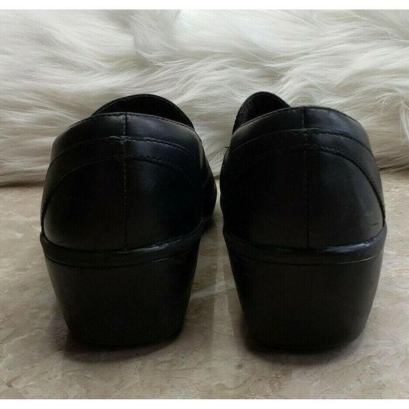 CLARKS Bendables Black Leather Loafers Wedge 6.5M - Picture 3 of 7